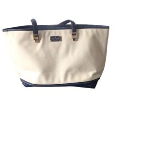 Kate Spade Oliver Street Taren tote bag oatmeal and Navy